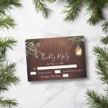 Christmas Wood Pine Winter Wedding RSVP  Card<br><div class="desc">This design may be personalised in the area provided by changing the photo and/or text. Or it can be customised by clicking Personalise this Template and then choosing the click to customise further option and delete or change the colour of the background, add text, change the text colour or style,...</div>