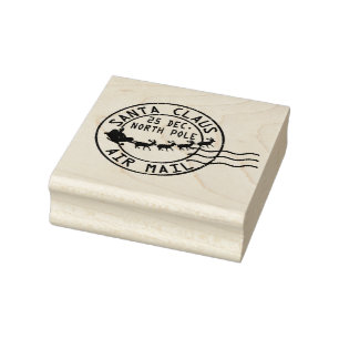 Christmas Wooden Rubber Stamp - Santa Claus 
