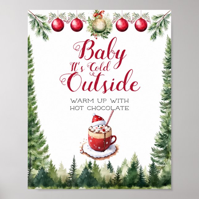 Christmas Woodland Animals Baby It's Cold Outside  Poster (Front)