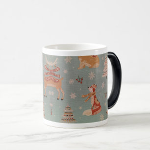 Christmas Woodland Animals on Textile Magic Mug