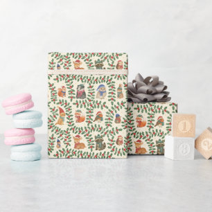 Christmas Woodland Animals Wrapping Paper Roll