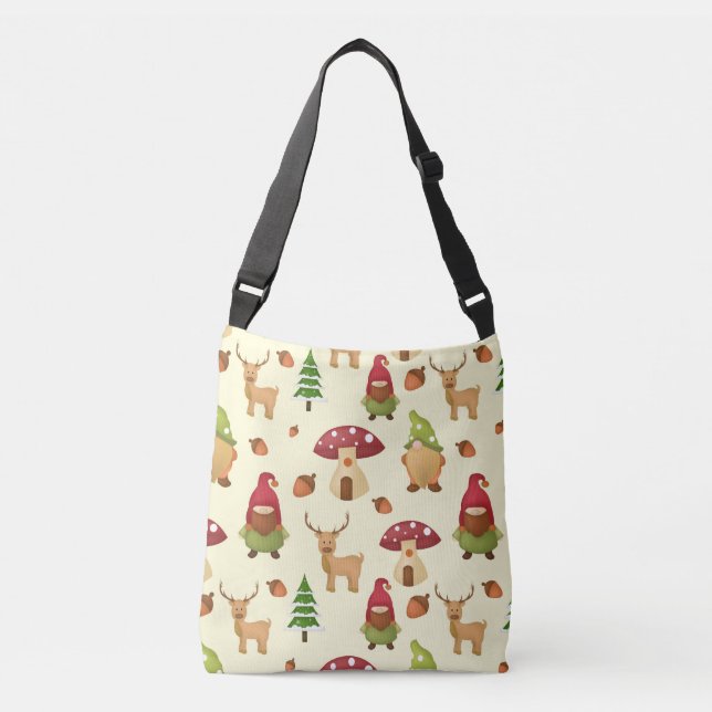 Christmas Woodland Gnome | Holidays Crossbody Bag (Front)