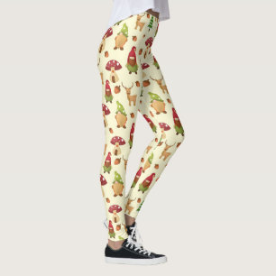 Christmas Woodland Gnome   Holidays Leggings