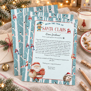 Christmas Woodland Letter from Santa Claus Invitation