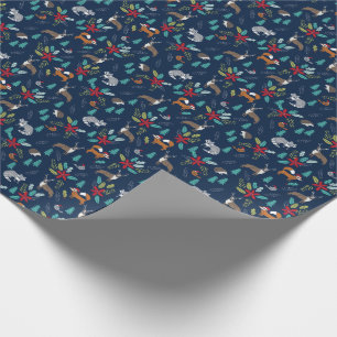 Christmas Woodland navy Wrapping Paper