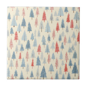 Christmas Woodland Tree Scandinavian Pattern Tile