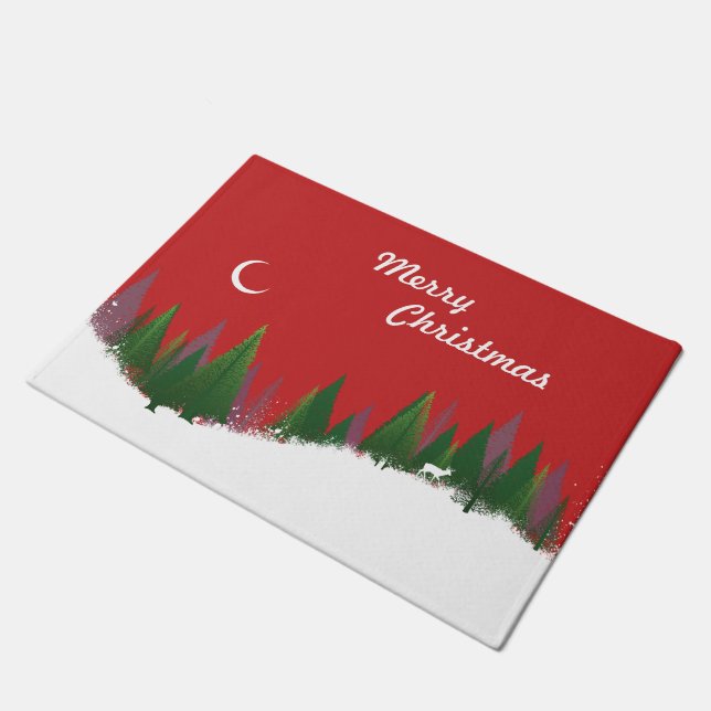 Christmas Woods Scene Doormat (Angled)