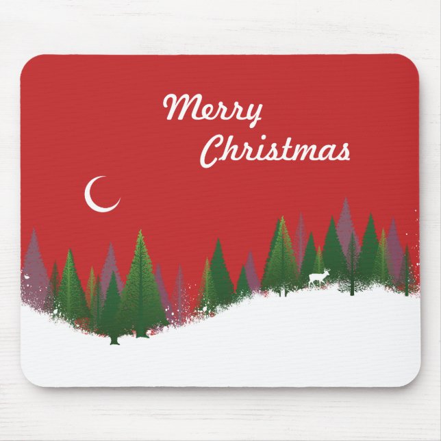 Christmas Woods Scene Mouse Mat (Front)