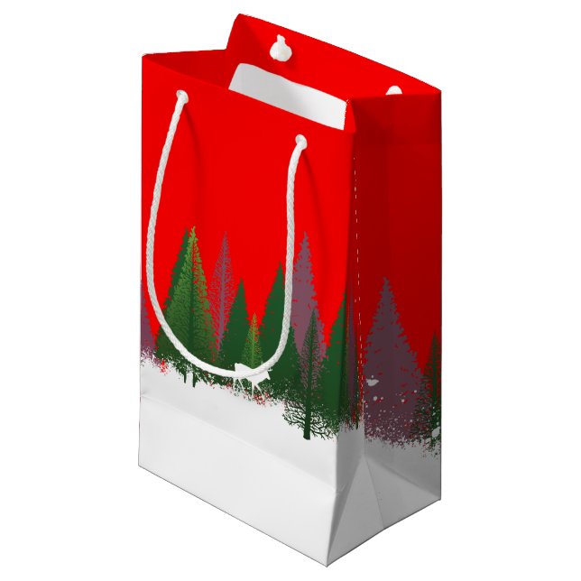 Christmas Woods Scene Paper Bag (Front Angled)