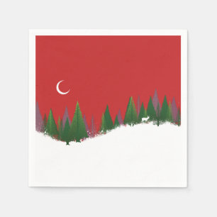 Christmas Woods Scene Paper Napkin