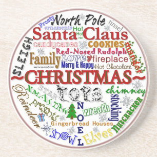 Christmas Word-Art - Coaster