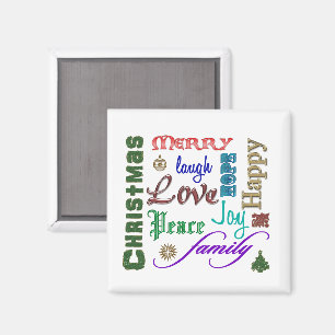 Christmas Word Art Magnet