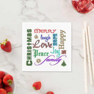 Christmas Word Art Napkin
