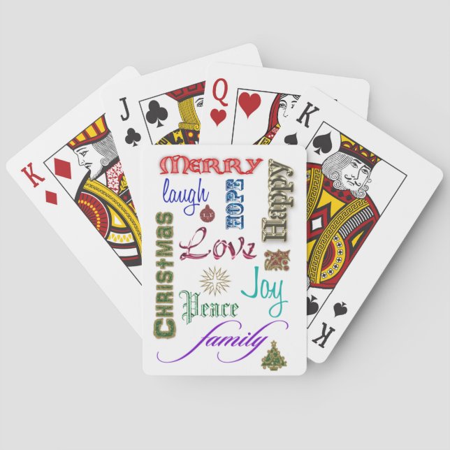 Christmas Word Art Playing Cards (Back)