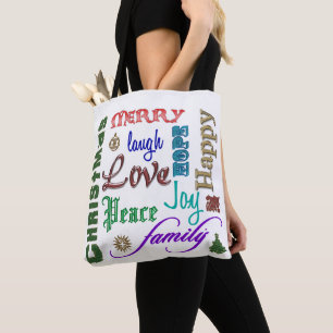 Christmas Word Art Tote Bag