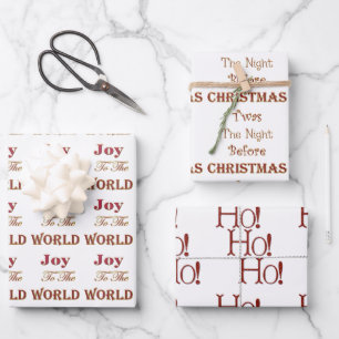 Christmas Word Art Wrapping Paper Sheet