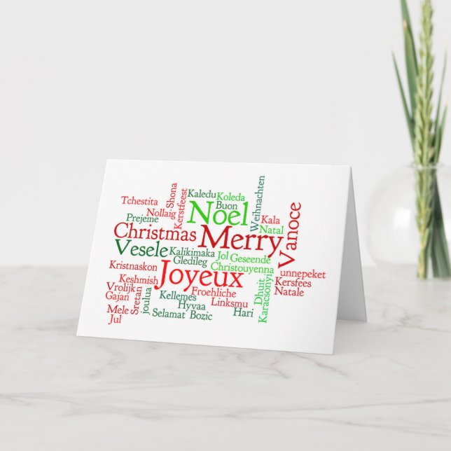 Christmas Word Cloud Holiday Card (Front)