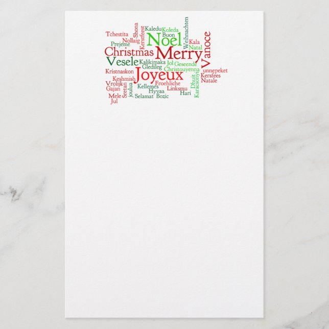 Christmas Word Cloud Stationery (Front)
