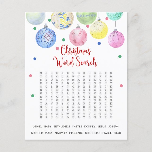 Christmas Word Search Game Flyer (Front)