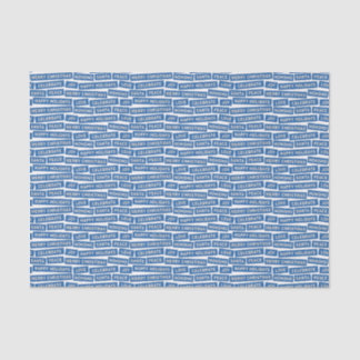 Christmas Words Blue and White Tissue Paper