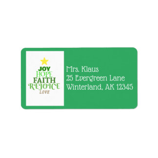 Christmas Words Christmas Tree Label