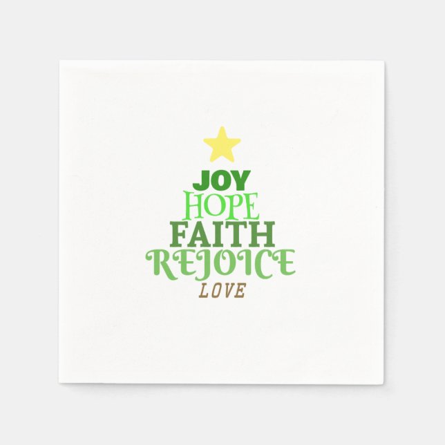 Christmas Words Christmas Tree Paper Napkin (Front)