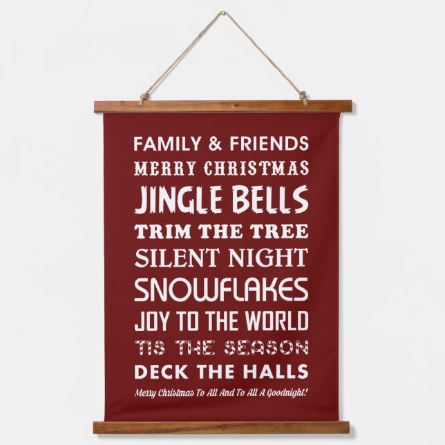 CHRISTMAS WORDS HANGING TAPESTRY (Front)
