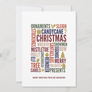 Christmas Words Holiday Card