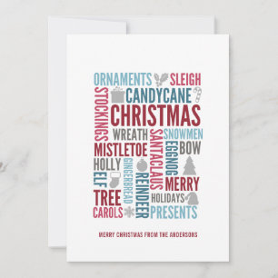 Christmas Words Holiday Card
