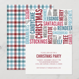 Christmas Words Holiday Party Invitation