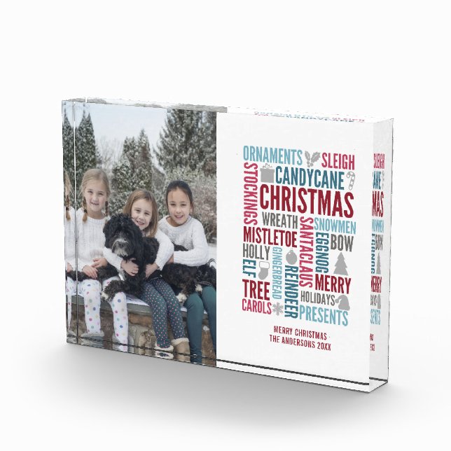Christmas Words Holiday Photo Block (Right)