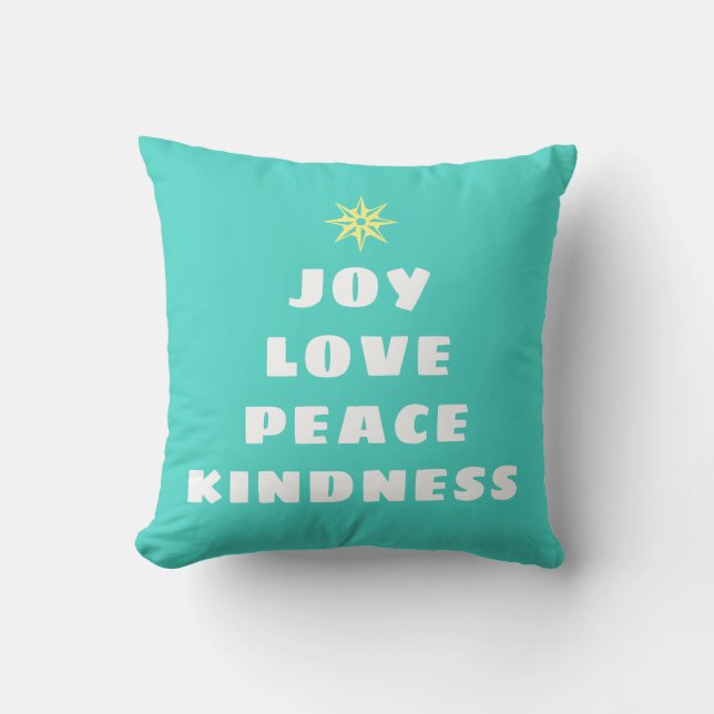 Christmas Words Holiday Throw Pillow (Front)