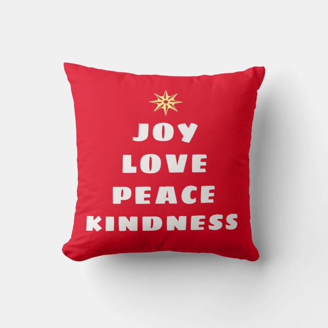 Christmas Words Holiday Throw Pillow (Front)