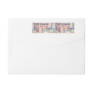 Christmas Words Holiday Wraparound Address Label