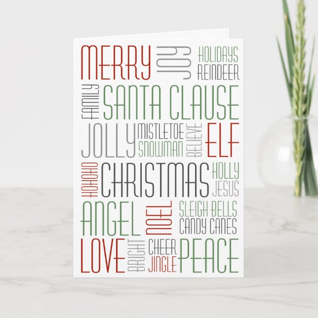 Christmas Words - Holidayzfordayz Holiday Card (Front)