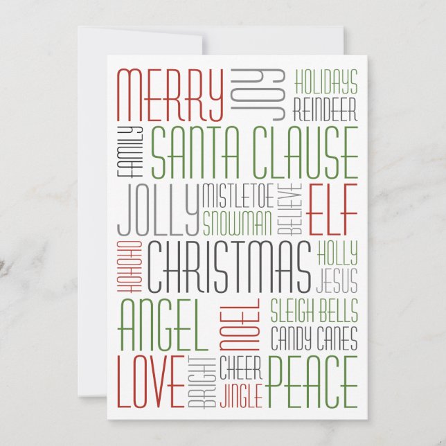 Christmas Words - Holidayzfordayz Holiday Card (Front)
