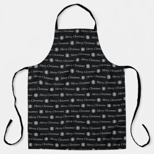 Christmas Words in Black and White Gift Apron