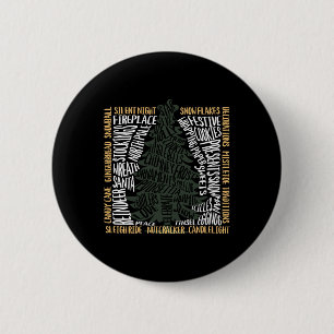 Christmas Words Tree Unique Holiday Design  6 Cm Round Badge