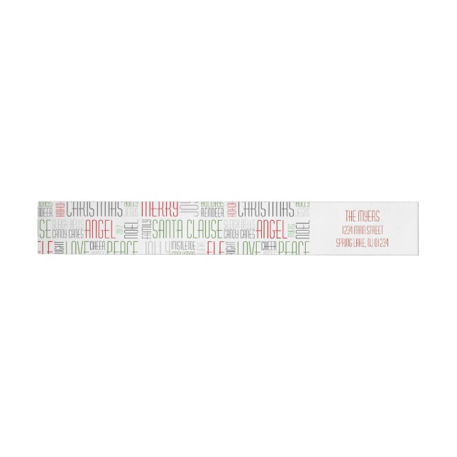 Christmas Words Wrap Around Label- Holidayzfordayz Wrap Around Label (Individual)