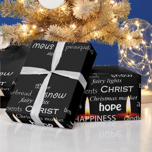 Christmas Words  Wrapping Paper (Holidays)