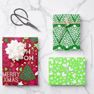 CHRISTMAS WORDS WRAPPING PAPER SHEETS