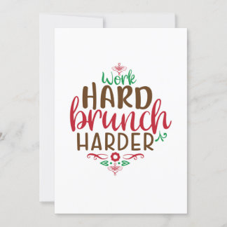 Christmas work hard brunch harder invitation