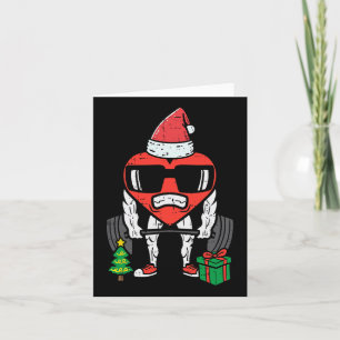 Christmas Workout Heart Lifting Xmas Gym Exercise Card