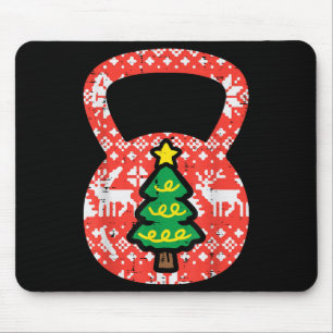 Christmas Workout Kettlebell Xmas Gym Exercise Wom Mouse Mat