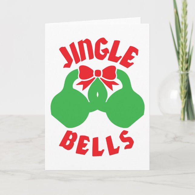 Christmas Workout Motivation Jingle "Kettle Bells" Holiday Card (Front)