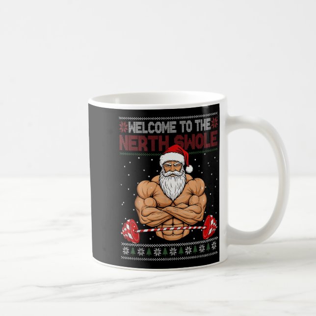 Christmas Workout Welcome To North Swole Xmas Gym  Coffee Mug (Right)