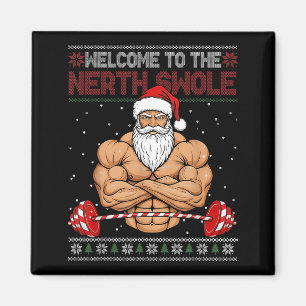 Christmas Workout Welcome To North Swole Xmas Gym Magnet