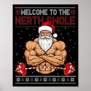 Christmas Workout Welcome To North Swole Xmas Gym Poster