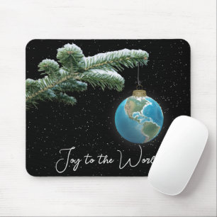Christmas World Globe Ornament Mouse Mat