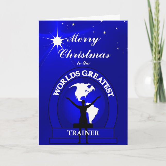 Christmas Worlds Greatest Trainer Greeting Holiday Card (Front)